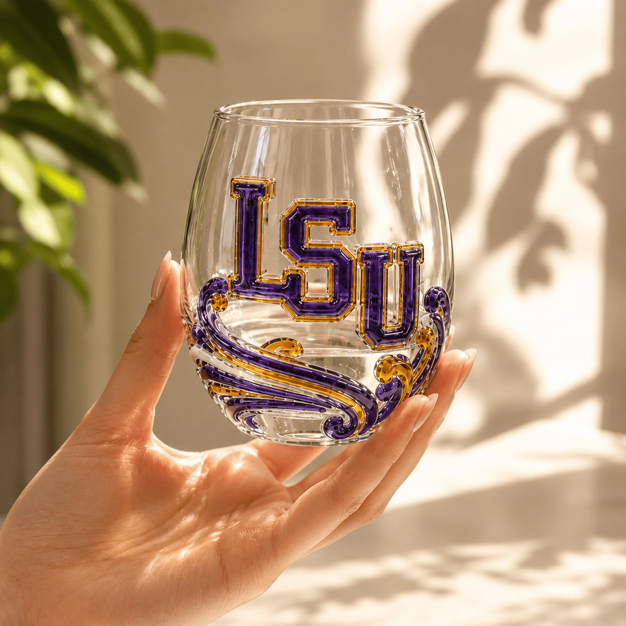 LSUT Stemless Glass Cup Set TMH