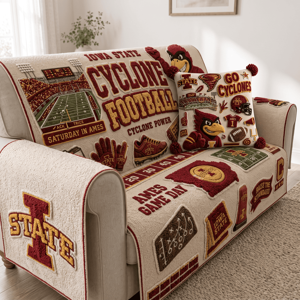 ISC Tufted Sofa Cover & Pillow Set HTTT