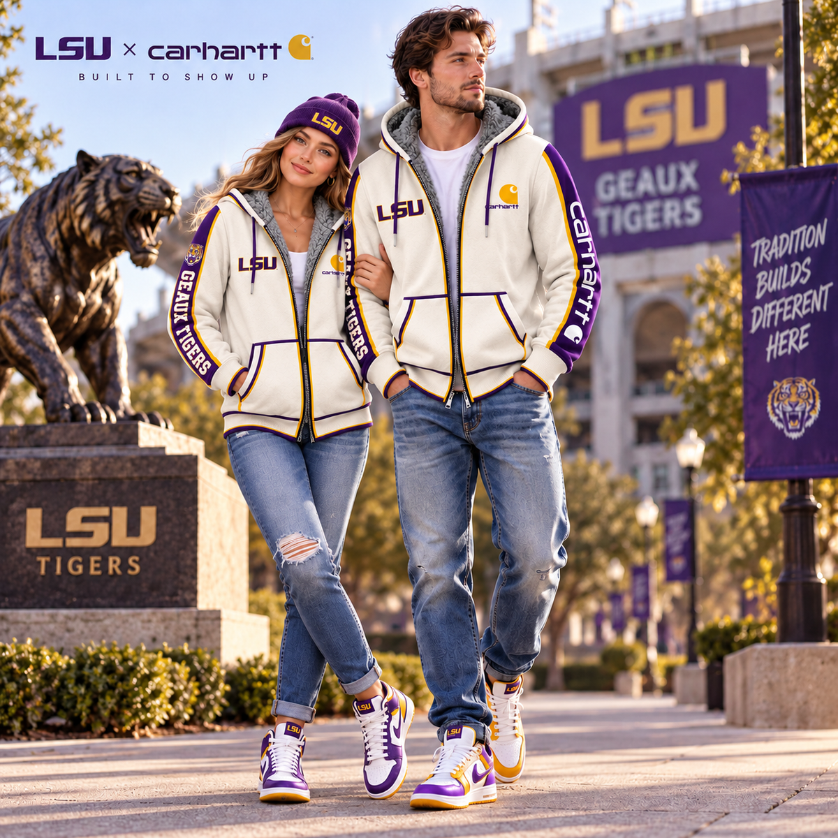 LSU Premium zip-up hoodie BMD