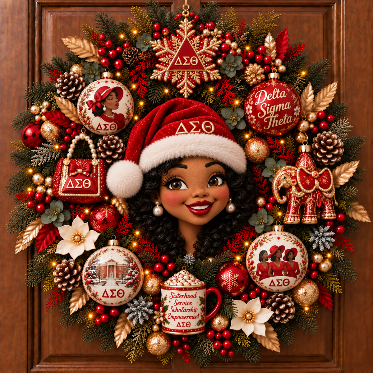 DST Premium Christmas Ornament Wreath NTTB