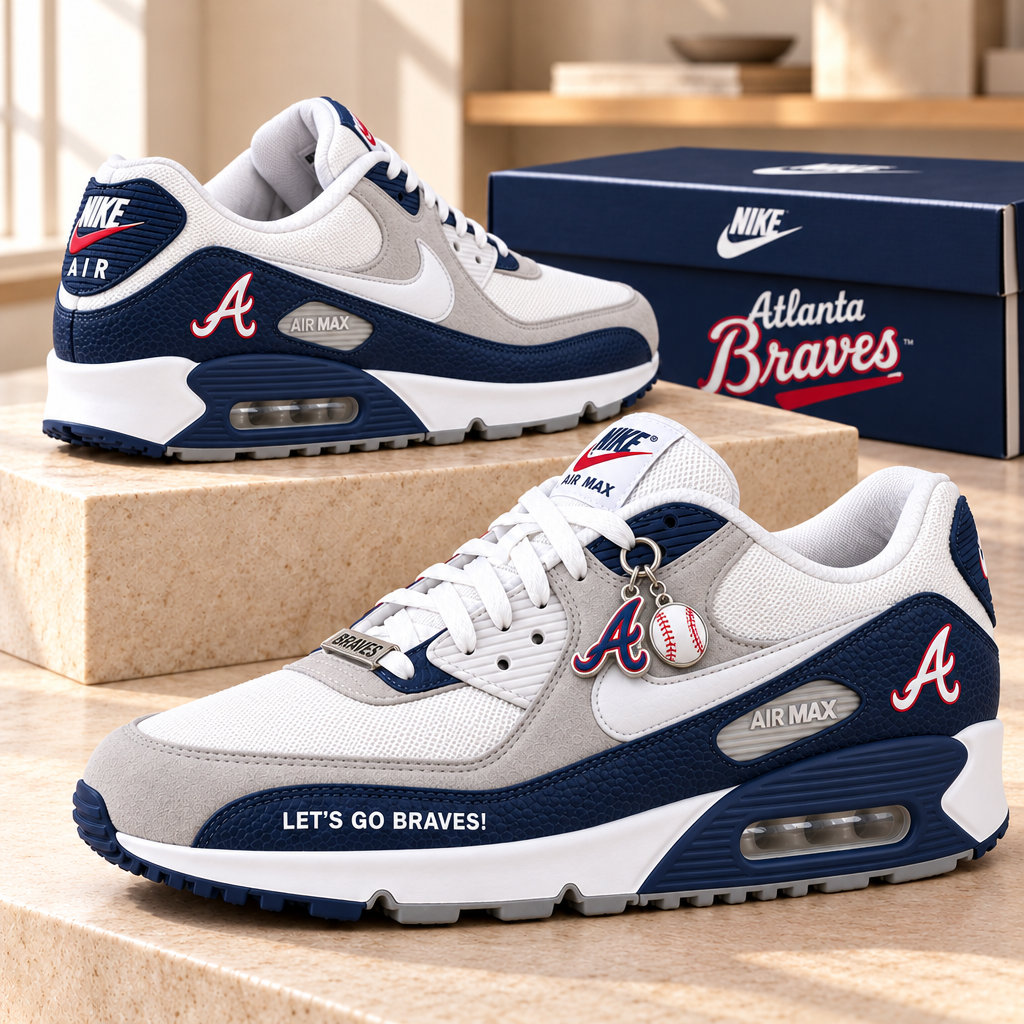 Atlanta Braves Premium Low-Top Sneakers