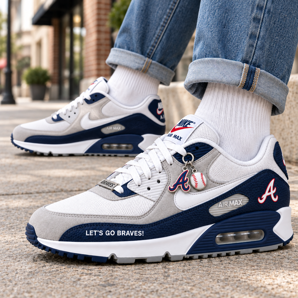 Atlanta Braves Premium Low-Top Sneakers