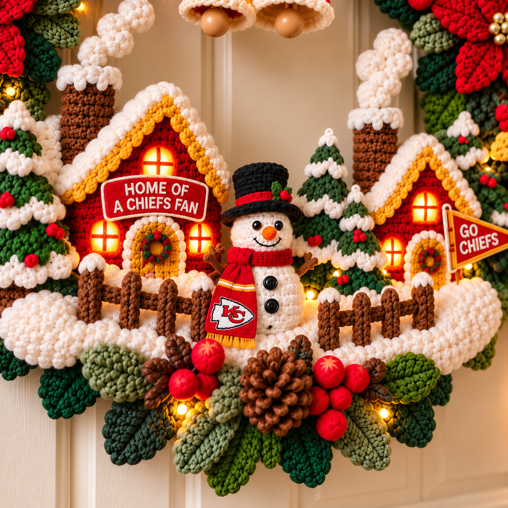 KCC Christmas Village Crochet-Style Wreath PNPA