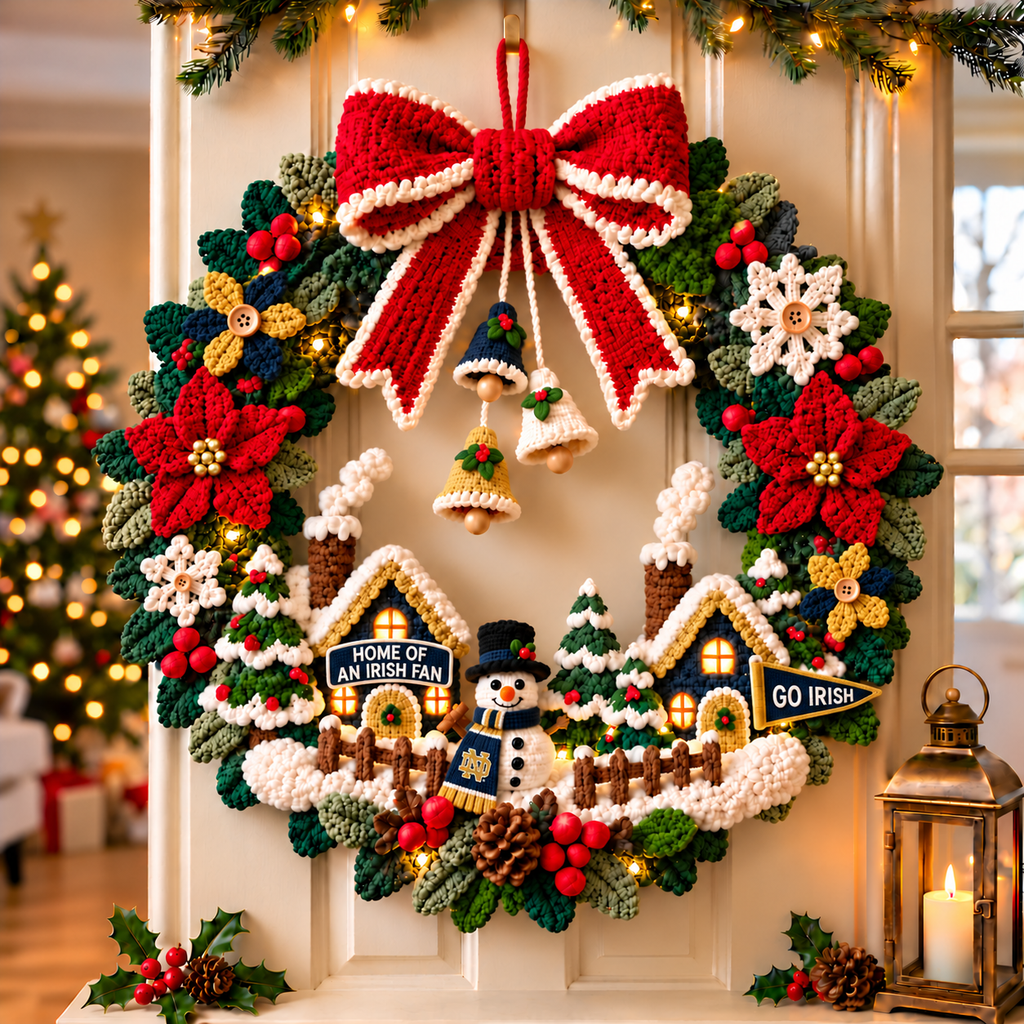 NDFI Christmas Village Crochet-Style Wreath PNPA
