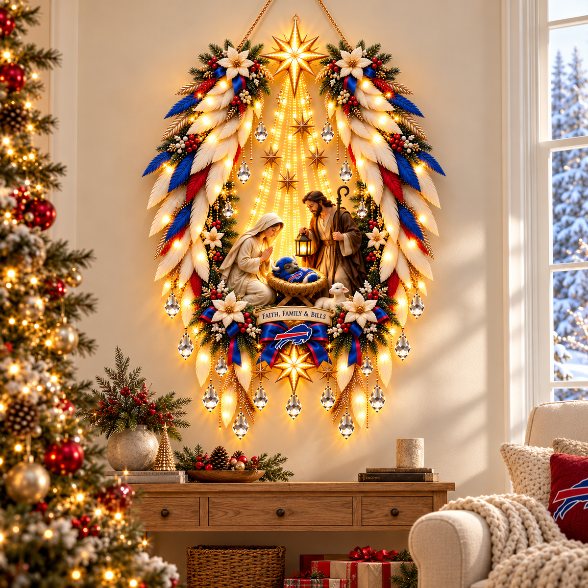 BFBL Illuminated Christmas Nativity Angel Wings PNPA