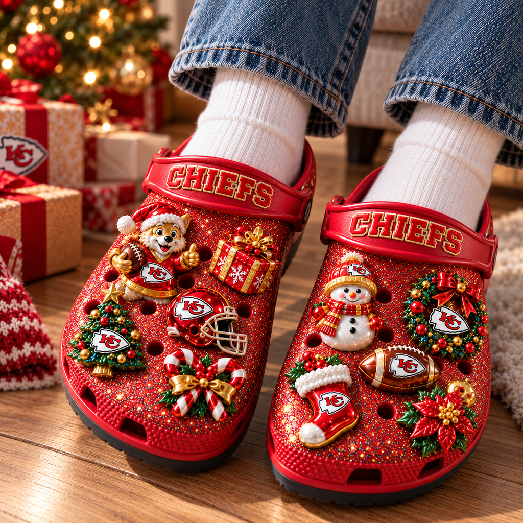 KCC Premium Christmas Glitter Charm Clogs NTTB
