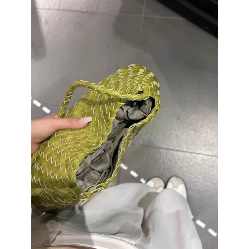 Hanrted Basket Tote Bag Luxury Underarm Bag Single oulder Handle 2025 New Sle Casual Dumpling ape Synthetic Leather